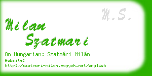 milan szatmari business card